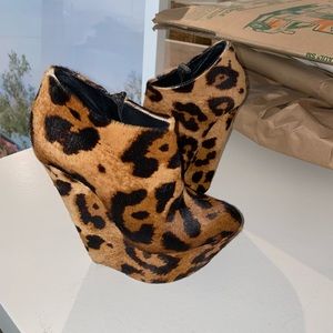 Giuseppe Zanotti Leopard Wedge Bootie